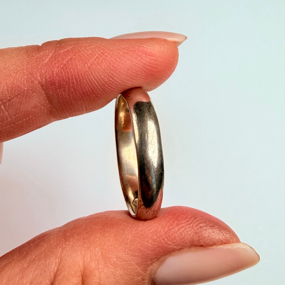 Sterling Silver 925 4MM Classic Stacker Wedding Band Vintage Unisex Ring SIZE 11 - Picture 2 of 7